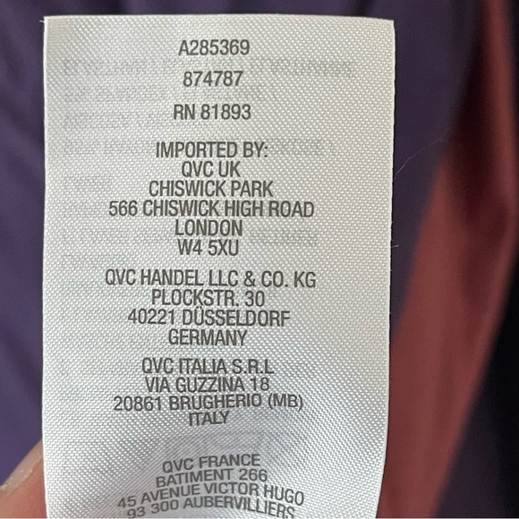 LOGO Layers Size M Color Block Purple Pink Open Cardigan Stretch Jersey Knit - Picture 5 of 5